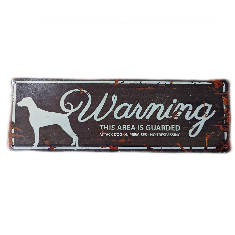 Metal printed Warning, Beware of Dog sign